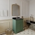 Hudson Reed Old London Floor Standing Vanity Unit with 1TH Black Marble Top Basin 600mm Wide - Hunter Green