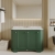 Hudson Reed Old London Angled Floor Standing Vanity Unit with 3TH White Marble Top Basin 1200mm Wide - Hunter Green
