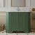 Hudson Reed Old London Floor Standing Angled Vanity Unit with 1TH White Marble Top Basin 1000mm Wide - Hunter Green