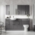 Hudson Reed Fusion Mirrored Bathroom Cabinet (50/50) 600mm Wide - Gloss Grey