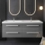 Hudson Reed Quartet Double Vanity Unit with Basin 1440mm Wide Wall Mounted - Gloss Grey