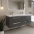 Hudson Reed Quartet Double Vanity Unit with Basin 1440mm Wide Wall Mounted - Gloss Grey