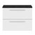 Hudson Reed Quartet Wall Hung 2-Drawer Single Vanity Unit with Sparkling Black Worktop 720mm Wide - Gloss White