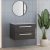 Hudson Reed Quartet Wall Hung 2-Drawer Single Vanity Unit with Grey Worktop 720mm Wide - Gloss Grey