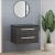 Hudson Reed Quartet Wall Hung 2-Drawer Single Vanity Unit with Sparkling Black Worktop 720mm Wide - Gloss Grey