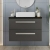 Hudson Reed Quartet Wall Hung 2-Drawer Single Vanity Unit with Sparkling Black Worktop 720mm Wide - Gloss Grey