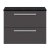 Hudson Reed Quartet Wall Hung 2-Drawer Single Vanity Unit with Sparkling Black Worktop 720mm Wide - Gloss Grey