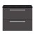 Hudson Reed Quartet Wall Hung 2-Drawer Single Vanity Unit with Sparkling Black Worktop 720mm Wide - Gloss Grey