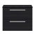 Hudson Reed Quartet Wall Hung 2-Drawer Single Vanity Unit with Sparkling Black Worktop 720mm Wide - Charcoal Black Woodgrain