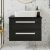 Hudson Reed Quartet Wall Hung 2-Drawer Single Vanity Unit with Sparkling Black Worktop 720mm Wide - Charcoal Black Woodgrain
