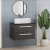 Hudson Reed Quartet Wall Hung 2-Drawer Single Vanity Unit with Grey Worktop 720mm Wide - Gloss White