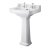 Hudson Reed Richmond Basin with Full Pedestal 560mm Wide - 2 Tap Hole