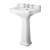 Hudson Reed Richmond Basin with Full Pedestal 600mm Wide - 3 Tap Hole
