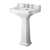 Hudson Reed Richmond Basin and Comfort Height Full Pedestal 600mm Wide - 3 Tap Hole