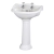 Hudson Reed Ryther Basin and Full Pedestal 600mm Wide - 2 Tap Hole