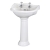 Hudson Reed Ryther Cloakroom Basin and Full Pedestal 500mm Wide - 2 Tap Hole