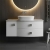 Hudson Reed Sarenna RH Wall Hung Vanity Unit with Grey Marble Top 1000mm Wide - Moon White | Thumbnail Image