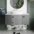 Hudson Reed Sarenna LH Wall Hung Vanity Unit with White Marble Top 1000mm Wide - Dove Grey