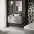 Hudson Reed Sarenna RH Wall Hung Vanity Unit with White Marble Top 1000mm Wide - Dove Grey | Thumbnail Image