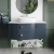 Hudson Reed Sarenna LH Wall Hung Vanity Unit with White Marble Top 1000mm Wide - Mineral Blue