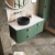 Hudson Reed Sarenna LH Wall Hung Vanity Unit with White Marble Top 1000mm Wide - Hunter Green | Thumbnail Image