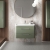 Hudson Reed Solar Wall Hung Vanity Unit with Polymarble Basin 600mm Wide - Fern Green | Thumbnail Image