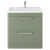 Hudson Reed Solar Floor Standing Vanity Unit with Polymarble Basin 800mm Wide - Fern Green