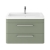 Hudson Reed Solar Wall Hung Vanity Unit with Ceramic Basin 800mm Wide - Fern Green