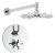 Hudson Reed Tec Dual Concealed Shower Valve with Cloudburst Fixed Head - Chrome