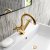 Hudson Reed Tec Crosshead Cloakroom Mono Basin Mixer Tap Dual Handle Push Button Waste - Brushed Brass
