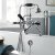 Hudson Reed Topaz Black Lever Bath Shower Mixer Tap with Shower Kit Hexagonal Collar