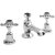 Hudson Reed Topaz Black Crosshead 3-Hole Basin Mixer Tap with Pop Up Waste Dome Collar