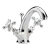 Hudson Reed Topaz Hexagonal Mono Basin Mixer Tap Dual Handle with Pop Up Waste - Chrome