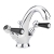 Hudson Reed Topaz Black Lever Mono Basin Mixer Tap Dome Collar with Waste - Chrome