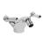 Hudson Reed Topaz Dome Collar Bidet Mixer Tap with Waste Lever Handle - White/Chrome