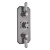 Hudson Reed Topaz Concealed Triple Handle Shower Valve - Brushed Pewter | Thumbnail Image