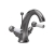 Hudson Reed Topaz Lever Mono Basin Mixer Tap Dual Handle with Pop Up Waste - Brushed Pewter | Thumbnail Image
