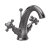 Hudson Reed Topaz Dome Mono Basin Mixer Tap Dual Handle with Pop Up Waste - Brushed Pewter | Thumbnail Image