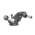 Hudson Reed Topaz Hexagonal Collar Bidet Mixer Tap with Waste Lever Handle - White/Brushed Pewter | Thumbnail Image