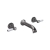 Hudson Reed Topaz 3 Hole Dual Lever Wall Mounted Bath Filler Tap - Brushed Pewter | Thumbnail Image