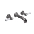 Hudson Reed White Topaz Wall Mounted Lever 3-Hole Basin Mixer Tap - Brushed Pewter | Thumbnail Image