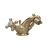 Hudson Reed Topaz Dome Collar Bidet Mixer Tap with Waste Crosshead Handle - White/Brushed Brass | Thumbnail Image