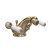 Hudson Reed Topaz Hexagonal Collar Bidet Mixer Tap with Waste Lever Handle - White/Brushed Brass | Thumbnail Image
