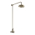 Hudson Reed Topaz Thermostatic Exposed Shower Mixer and Rigid Riser Kit with Fixed Head - Brushed Brass