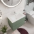 Hudson Reed Urban Wall Hung 2-Drawer Vanity Unit with Basin 2 Satin Green - 600mm Wide