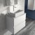 Hudson Reed Urban Wall Hung 2-Drawer Vanity Unit with Ballato Grey Worktop 800mm Wide - Satin White