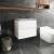 Hudson Reed Urban Wall Hung 2-Drawer Vanity Unit with Bellato Grey Worktop 600mm Wide - Satin White | Thumbnail Image