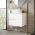 Hudson Reed Urban Wall Hung 2-Drawer Vanity Unit with Carrara Marble Worktop 600mm Wide - Satin White | Thumbnail Image