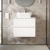 Hudson Reed Urban Wall Hung 2-Drawer Vanity Unit with Carrara Marble Worktop 600mm Wide - Satin White | Thumbnail Image