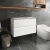 Hudson Reed Urban Wall Hung 2-Drawer Vanity Unit with Ballato Grey Worktop 800mm Wide - Satin White